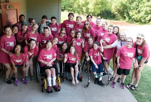 Campers and staff take a group photo