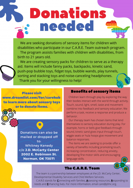 Flier for sensory donation program