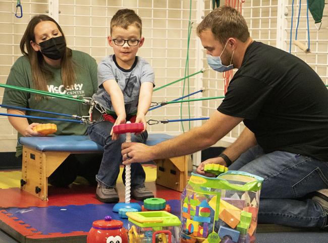 Patient in the Universal Exercise Unit